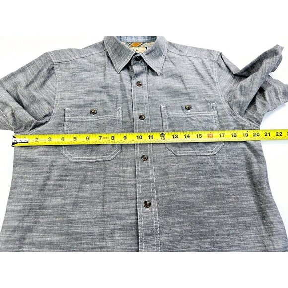 Outdoor Life Size Small Mens Gray Short Sleeve Logo Tag Dual Pocket Cotton Shirt - Picture 3 of 10